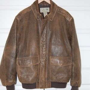 L.L. Bean A-2 Style Leather Bomber Jacket size L